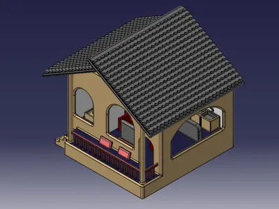 Villa house ready to print 3D print model