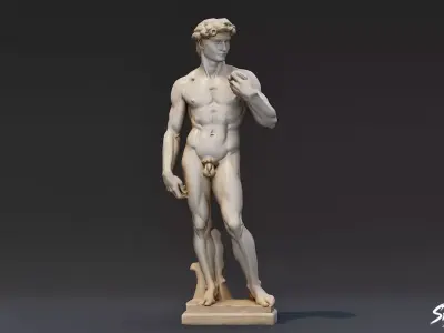 David Statue Low-poly 3D model