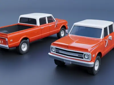 Chevrolet K10 Crew Cab 1970 3D print model