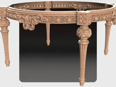 Carved tea table for cnc 15 3D model