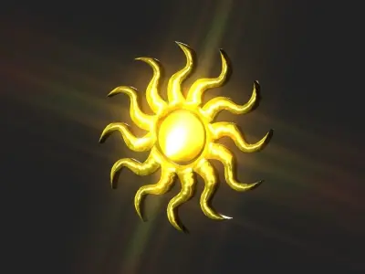 Wavy sun 3d Low-poly 3D model