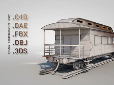 Wild West Luxury Train Car 3D model