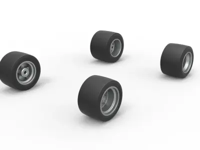 Wheel set of Asphalt Supermodified stock car Scale 1 to 25 3D print model