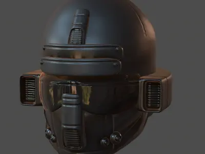 Gas mask helmet 3d model scifi Low-poly  Low-poly 3D model 105