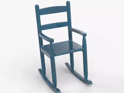 Chair No 9 Rocking Chair Cane Rocker Shiny Plastic Version 3D model