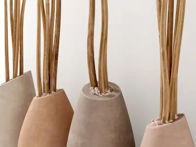 Vase slice pebble branch n3 3D model