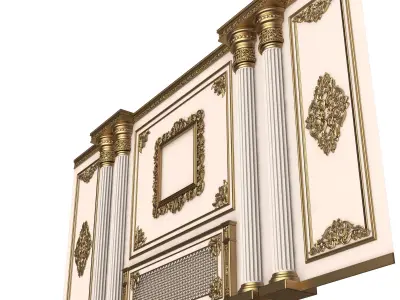 Boiserie Classic Wall Panels Collection 0202 Low-poly 3D model