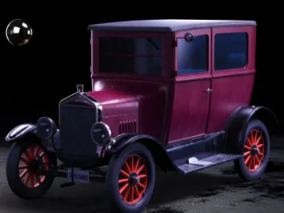 Old car Low-poly 3D model by zell-wu