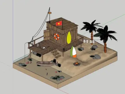 Mini Desert Island 3D model
