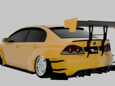 FD2 WIDEBODY KIT BY Bing Garage Low-poly 3D model