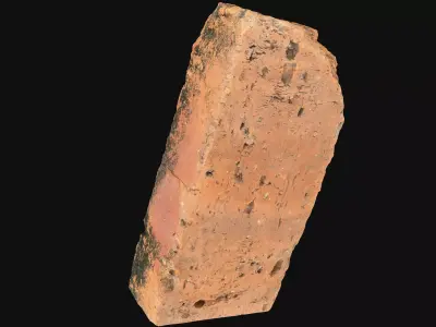 Realistic damaged yellow brick 3d scan in highpoly 3D model