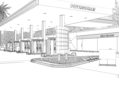 Gas Station - Petrobras 3D model