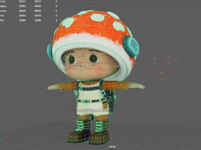 Mushroom Boy 3D model