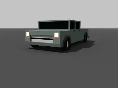 Low Poly Long Pickup - Voxel - for game VR AR 3D Printing Low-poly 3D model