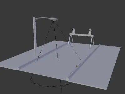 Road With Stop Barrier  3D model