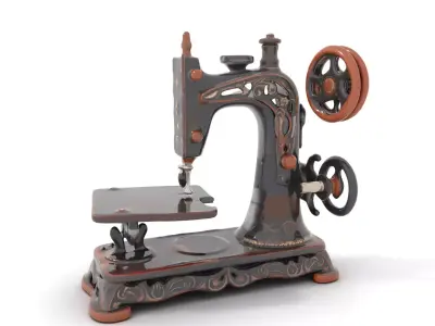 Vintage Sewing Machine model pack Low-poly 3D model