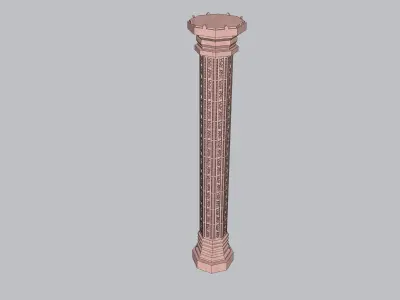 Indian stone piller column  3D model