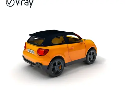 Compact SUV D model pack for versatile usage Low-poly 3D model