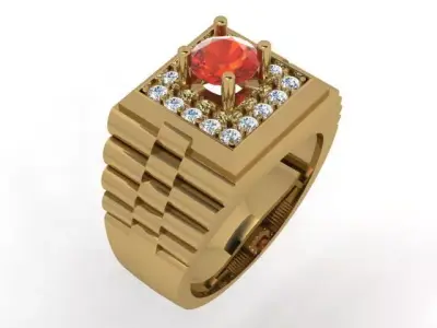 A Showcase of Luxury Men Rings Inspired by Watches 3D print model