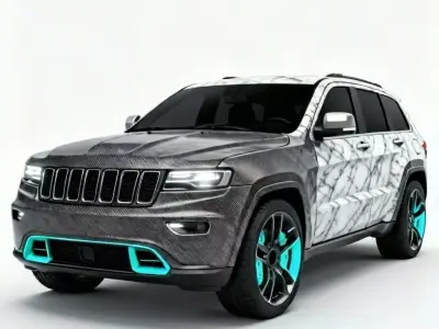 Exotic Marble and Carbon Jeep SUV 3D Model Low-poly 3D model