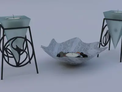 Tea Light Set Free 3D model