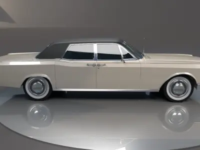 Continental car High Poly and Low Poly 3D model