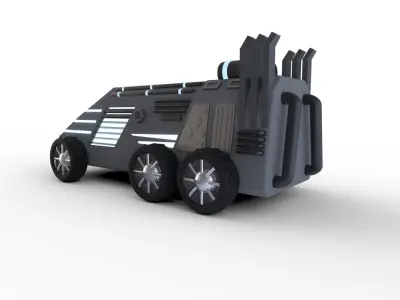 Space Vehicle Spaceship 6x6 Low-poly 3D model