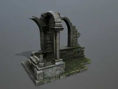 Ruin Gate Low-poly 3D model
