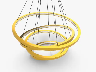Golden Circles Chandelier 3D model
