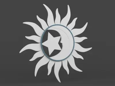 Sun Moon Wall Decoration 3D model purchase