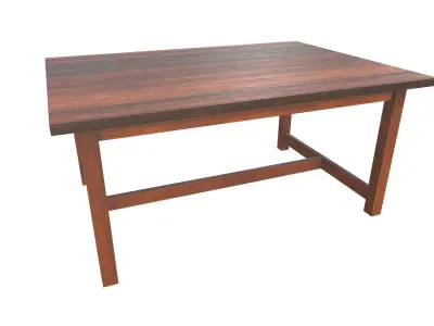 Wooden Table 3D Model AR VR PBR Low-poly 3D model