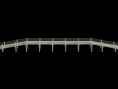 Wood  bridge adapted for your games Low-poly 3D model Low-poly 3D model