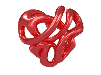 Abstract Heart Shape v2 003 Low-poly 3D model
