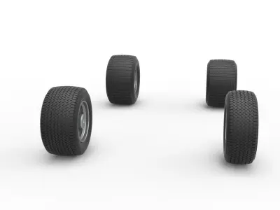 Wheel Set of Southern Wing Modified Stock car Scale 1 to 25 3D print model