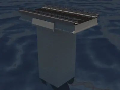 Bridge section Tileable Low-poly 3D model