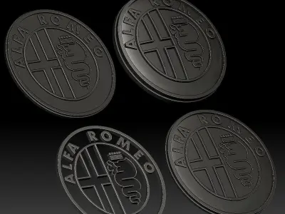 Alfa Romeo logo car logotype 3D print model