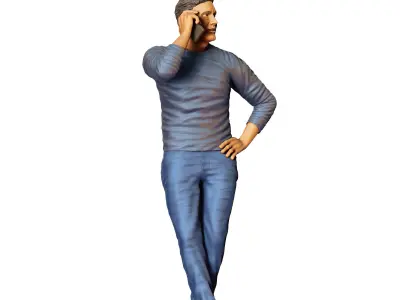 N4 a man leaning on a car 3D print model