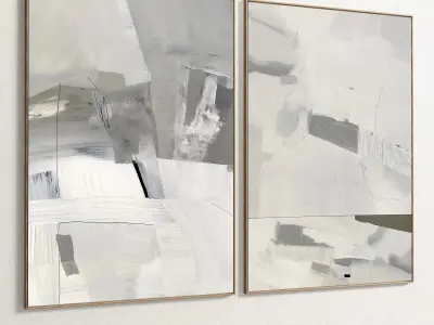 Plaster Two Photo Frame 136 Low-poly 3D model