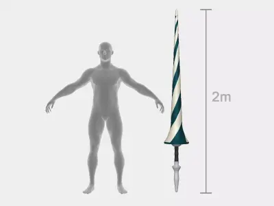 Real Size Medieval Lance STL - Knight Joust Cosplay 3D print model