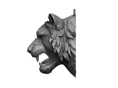tiger head 3D print model 2