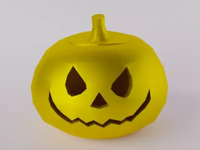 Gold Halloween Pumpkin Low-poly 3D model