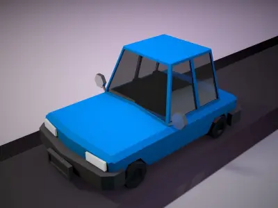 Car lowpoly road 3D model
