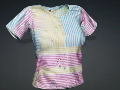 Summer top PBR 4k Low-poly 3D model