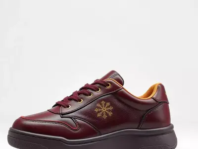 Burgundy Leather Sneaker model pack Low-poly 3D model