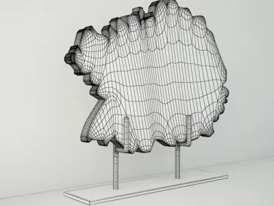 Petrified Wood On Stand 3D model