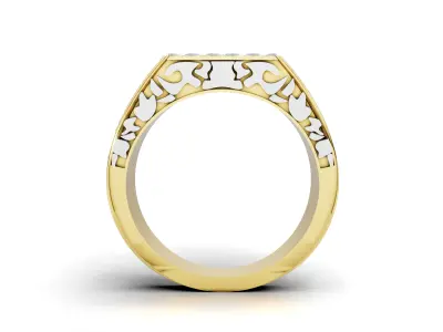 Luxurious Gold and Diamond Men s Statement Ring  Free 3D print model