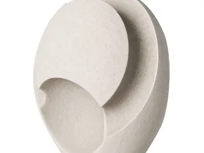 White Blade Form Sculpture 3D model