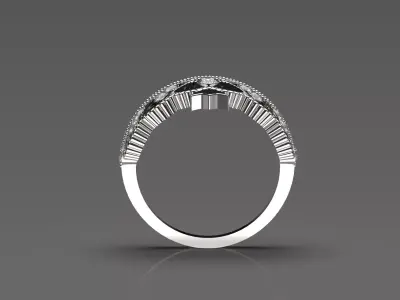 The crown jewelry cad 3d stl ring model jr00033 3D print model