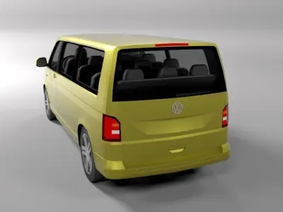 VOLKSWAGEN VW TRANSPORTER T6 LOWPOLY Low-poly 3D model