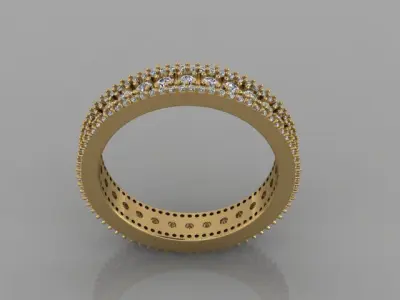 Wedding Ring 3D print model 15
